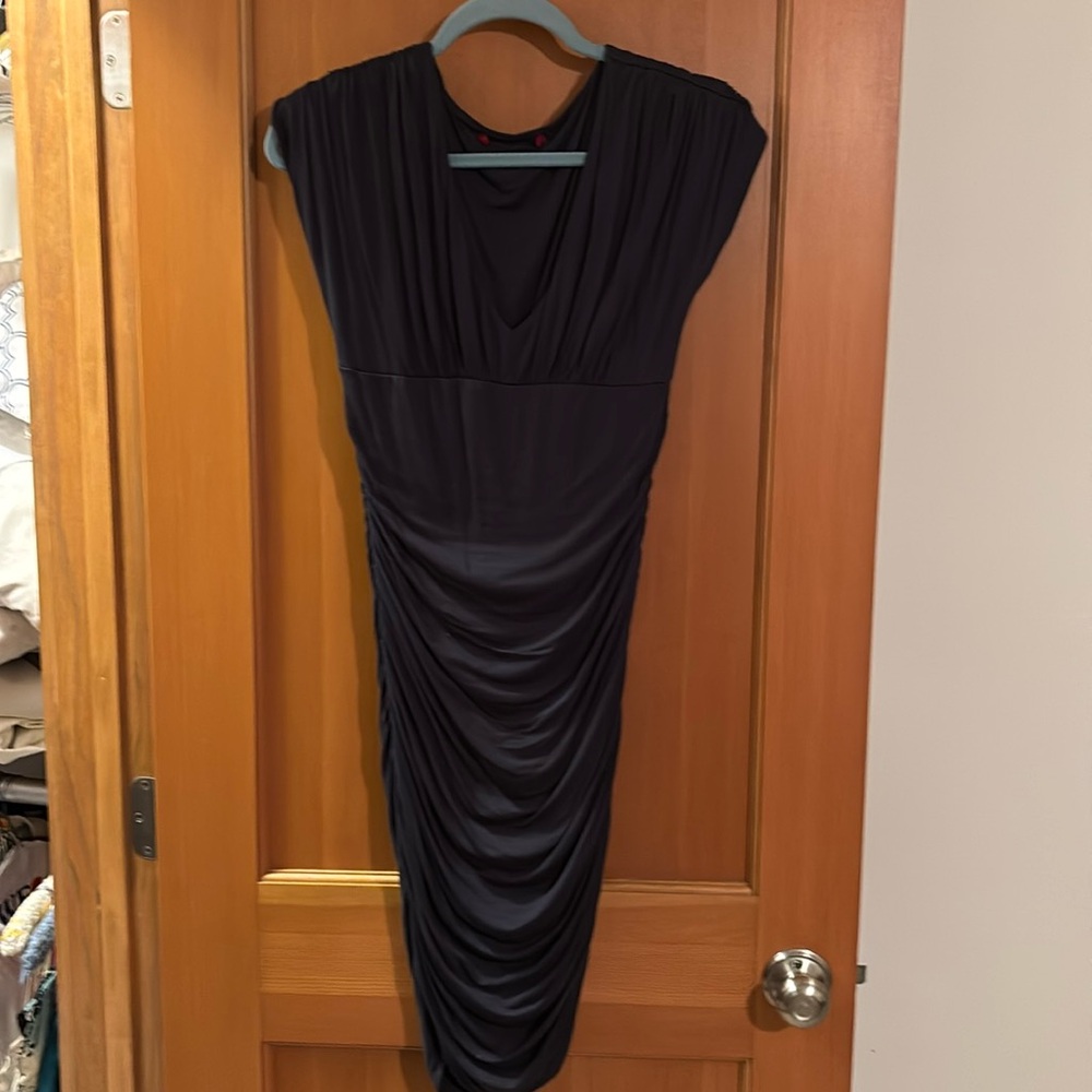 Ruched, body con dress dark gray